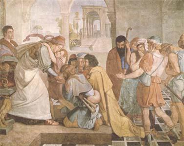 Joseph makes himself known to his brothers (mk09), Peter von Cornelius
